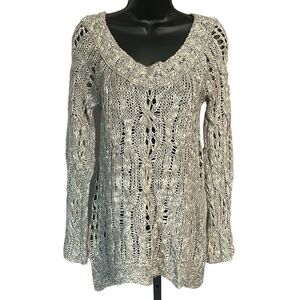Free People Small Knit Crochet Sweater